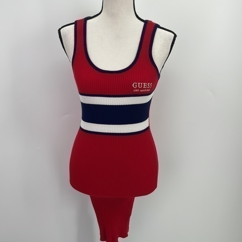 UEC Guess red, white& blue tank ribbed mini dress XS